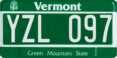 VT license plate YZL097