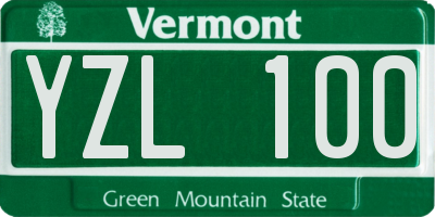 VT license plate YZL100