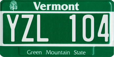 VT license plate YZL104
