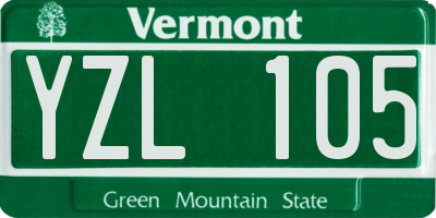 VT license plate YZL105