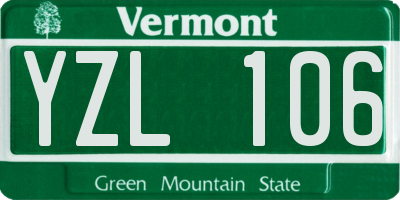 VT license plate YZL106