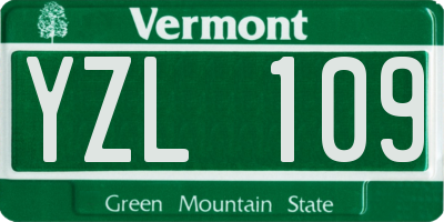 VT license plate YZL109