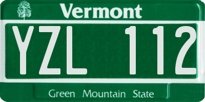 VT license plate YZL112
