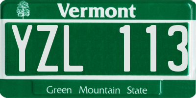 VT license plate YZL113