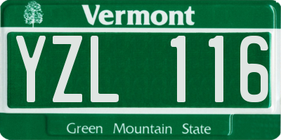 VT license plate YZL116
