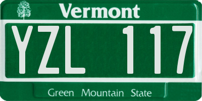 VT license plate YZL117