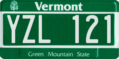 VT license plate YZL121