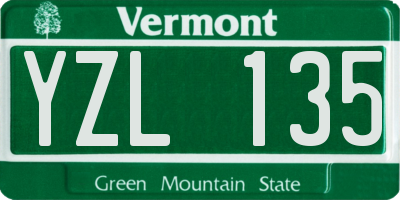 VT license plate YZL135