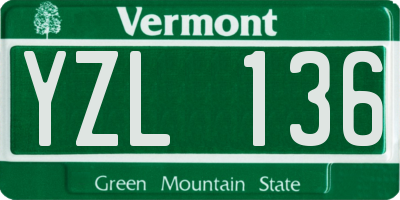 VT license plate YZL136