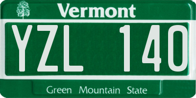 VT license plate YZL140