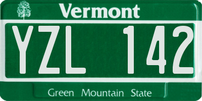 VT license plate YZL142