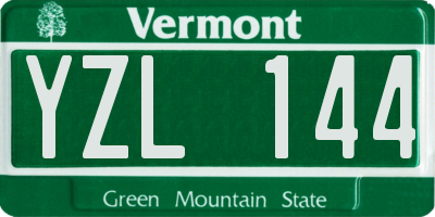 VT license plate YZL144