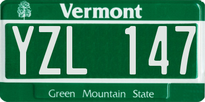 VT license plate YZL147