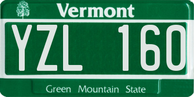 VT license plate YZL160