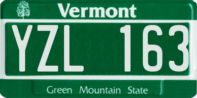 VT license plate YZL163