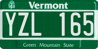 VT license plate YZL165