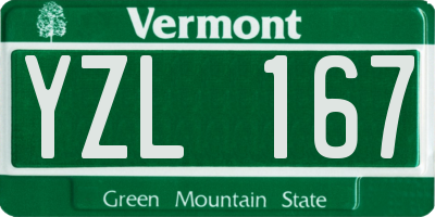 VT license plate YZL167