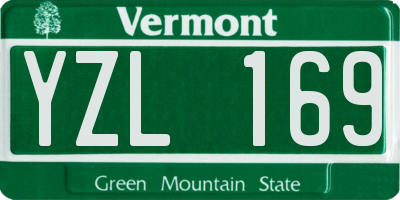 VT license plate YZL169
