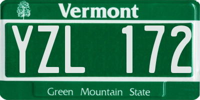 VT license plate YZL172