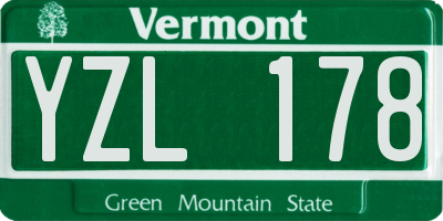 VT license plate YZL178