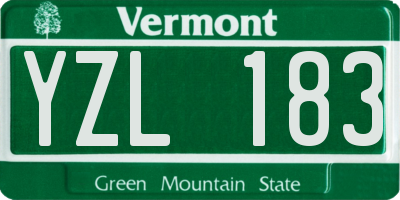 VT license plate YZL183