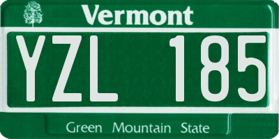VT license plate YZL185