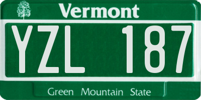 VT license plate YZL187