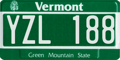 VT license plate YZL188