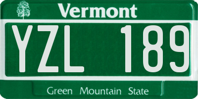 VT license plate YZL189