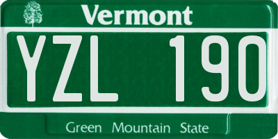 VT license plate YZL190