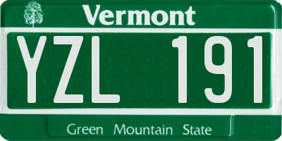 VT license plate YZL191