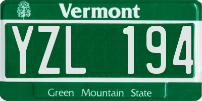 VT license plate YZL194