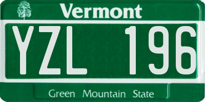 VT license plate YZL196