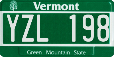 VT license plate YZL198