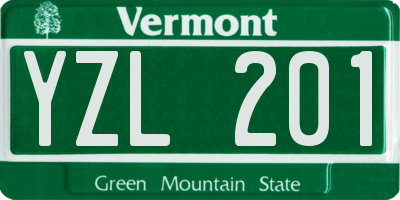 VT license plate YZL201