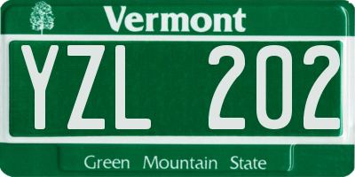 VT license plate YZL202