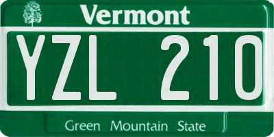 VT license plate YZL210