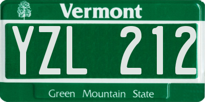VT license plate YZL212
