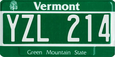 VT license plate YZL214