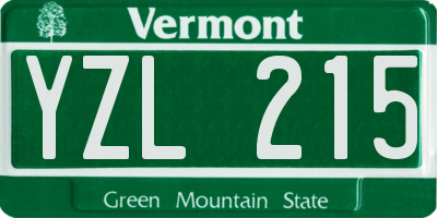 VT license plate YZL215