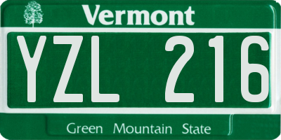 VT license plate YZL216