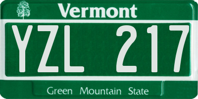 VT license plate YZL217
