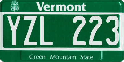 VT license plate YZL223