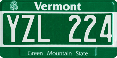VT license plate YZL224