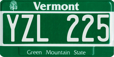 VT license plate YZL225