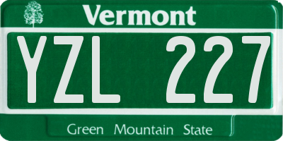 VT license plate YZL227