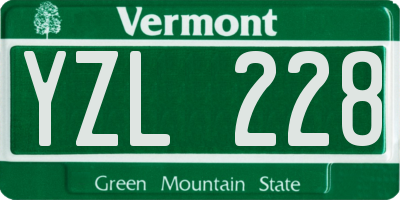 VT license plate YZL228