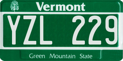 VT license plate YZL229
