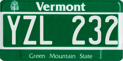 VT license plate YZL232