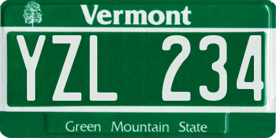 VT license plate YZL234